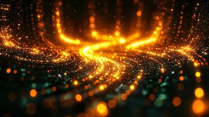 Futuristic Network of Glowing Dots and Lines