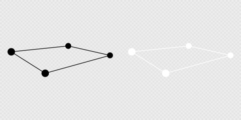Fornax constellation map set. Vector illustration.