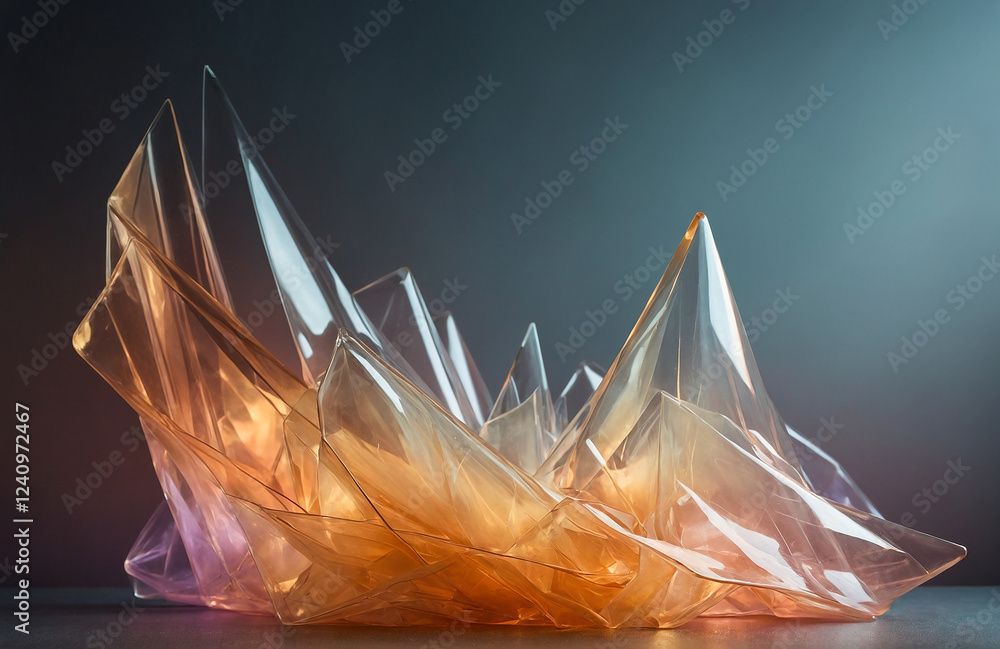 Aufkleber minimalist overlapping translucent shapes with a soft glow effect