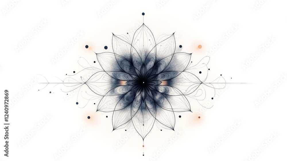 Aufkleber elegant floral pattern with intricate details and smooth lines in 4k resolution