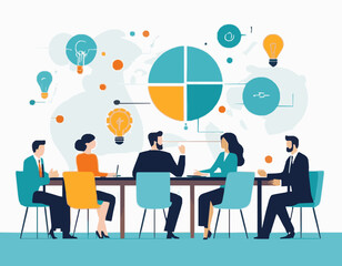 Business Strategy Discussion - Teamwork Vector Concept