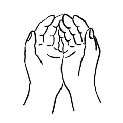 大切なものを持つ手のイラスト