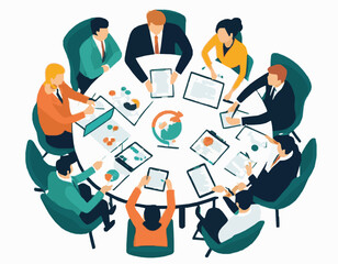 Effective Team Communication - Teamwork Vector Art