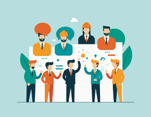 Effective Team Communication - Teamwork Vector Art