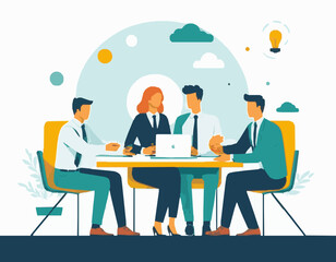 Effective Team Communication - Teamwork Vector Art