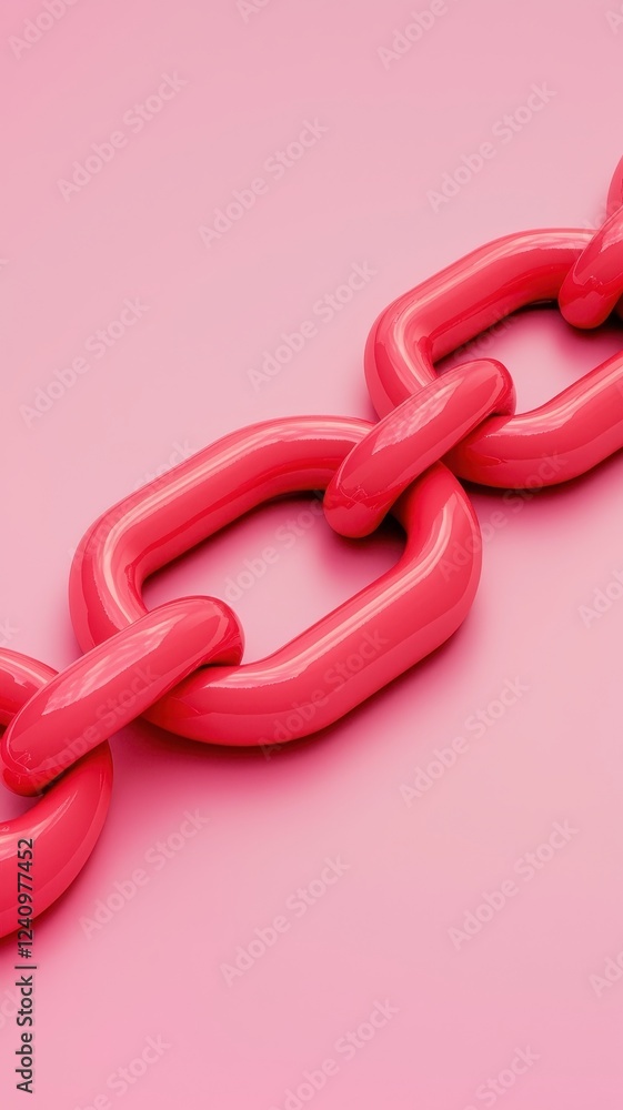 Aufkleber shiny pink chain links close up abstract background texture design