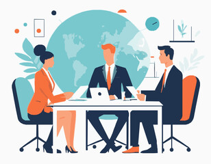 Modern Business Meeting Scene with Diverse Teamwork