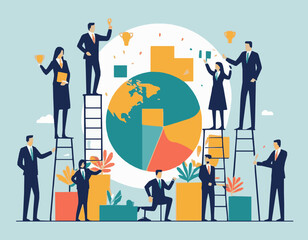 Teamwork Success Concept in Corporate Environment