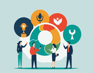 Teamwork Success Concept in Corporate Environment