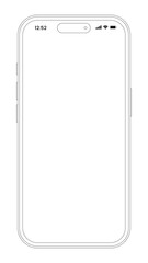 スマートフォンの画面のシンプルな線のモックアップのベクターイラスト