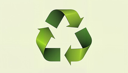 Obraz premium Minimalist recycling symbol in fresh green gradient, eco-friendly concept
