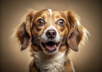 Fototapeta premium Shocked vintage dog, a timeless portrait.