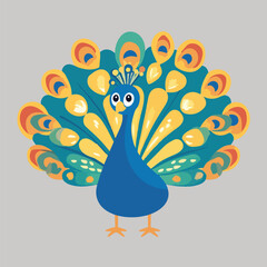 A Cute Peacock vector illustration