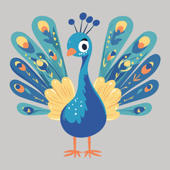 A Cute Peacock vector illustration
