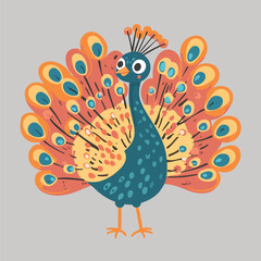 A Cute Peacock vector illustration