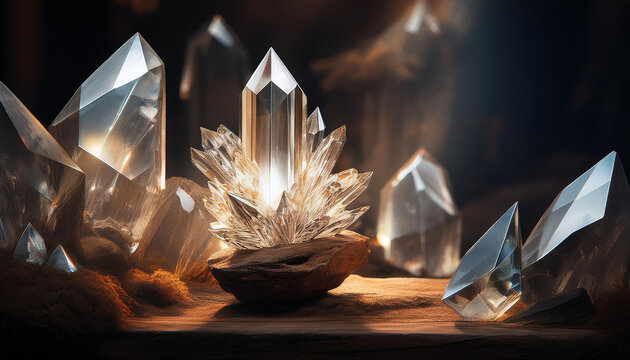 ai generative shany dimonds crystal on dark history