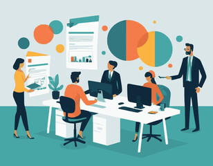 Creative Teamwork Concept with People in Office Setting