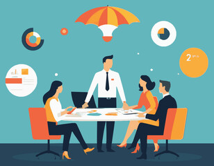 Successful Teamwork Meeting Infographic Element