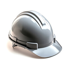 grey hard hat isolated on white background