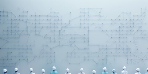 Obraz premium making connections. linking, and creating a network system. connecting the dots like concept of business and construction operations.