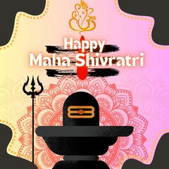 Happy Mahashivratri Festival Greetings Post Design! Elegant Colorful Design! 
