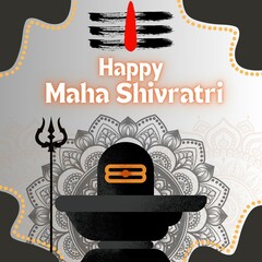 Happy Mahashivratri Festival Greetings Post Design! Elegant Colorful Design! 