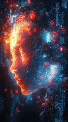 Digital duel ai titans clash in a cyberpunk battlefield
