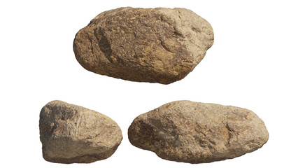 rock sediment isolated on transparant background. 3d rendering