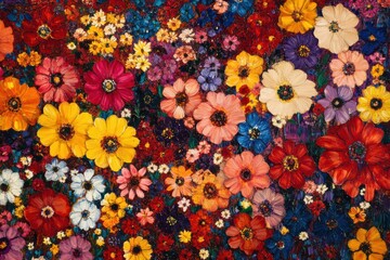 Vibrant impasto floral painting.