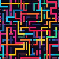 Colorful geometric pattern with intersecting lines.