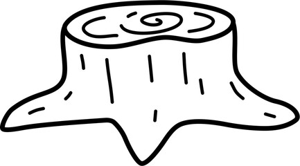 Tree Stump Outline Coloring