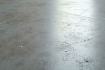 Polished Light Grey Concrete Floor With Visible Cracks And Subtle Imperfections