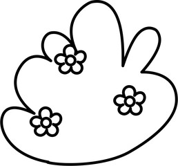 Cute Bush With Flower Outline Coloring