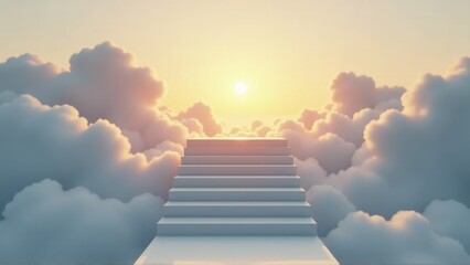 "Cloudy Steps: Ascending to Light"
