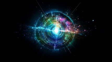 Vibrant energy burst with colorful patterns and light effects in 4k resolution