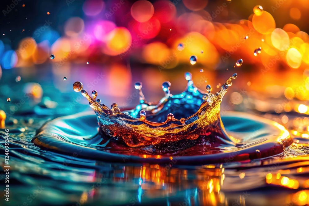 Poster artistic miniature water scene explodes with vibrant color in this high-resolution tilt-shift photo.