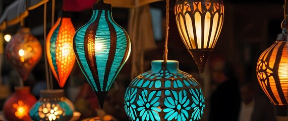 Radiant closeup of handmade crafts displayed at a local market showcasing artisanal skills and creativity bursting with color and charm