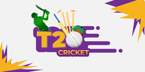 Vector illustration of T 20 Cricket League social media template