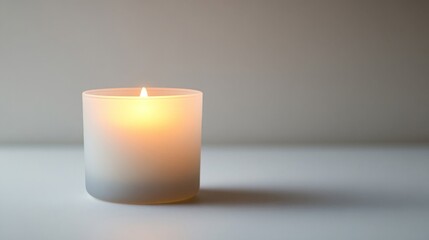 Lit Candle on White Surface