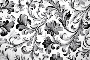 Fototapeta premium Elegant grayscale floral pattern