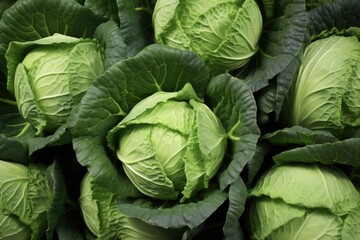 Obraz premium Closeup of Fresh Cabbage in Farm Setting - Background for Agriculture, Farm-to-Table, and Healthy Eating Concepts