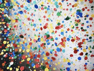 Colorful Confetti Rain Fall for Party Celebration - Red, Blue, Green and Yellow Paper Confetti with Bold Coloration