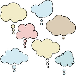 speech bubbles set cloud