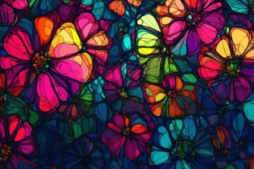 Vibrant abstract floral artwork.