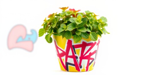 Urban Art on Canvas: Graffiti Plant Pot Spray Paint
