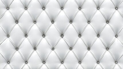 Genuine luxurious of an elegant vintage geometric pattern white leather seat car, sofa,cushions,upholstered furniture in retro style with white thread pattern, leather padded backg