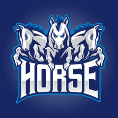 Horse Esport Logo Vector Illustration