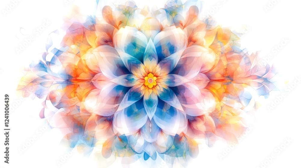 Poster vibrant abstract floral pattern featuring soft colors and dynamic shapes in 4k resolution