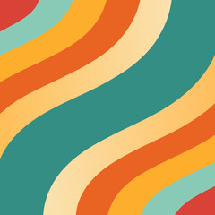 Groovy 70s Wavy Stripes Pattern in Vibrant Colors