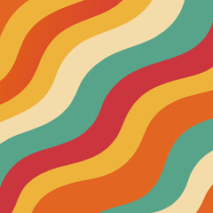 Groovy 70s Wavy Stripes Pattern in Vibrant Colors